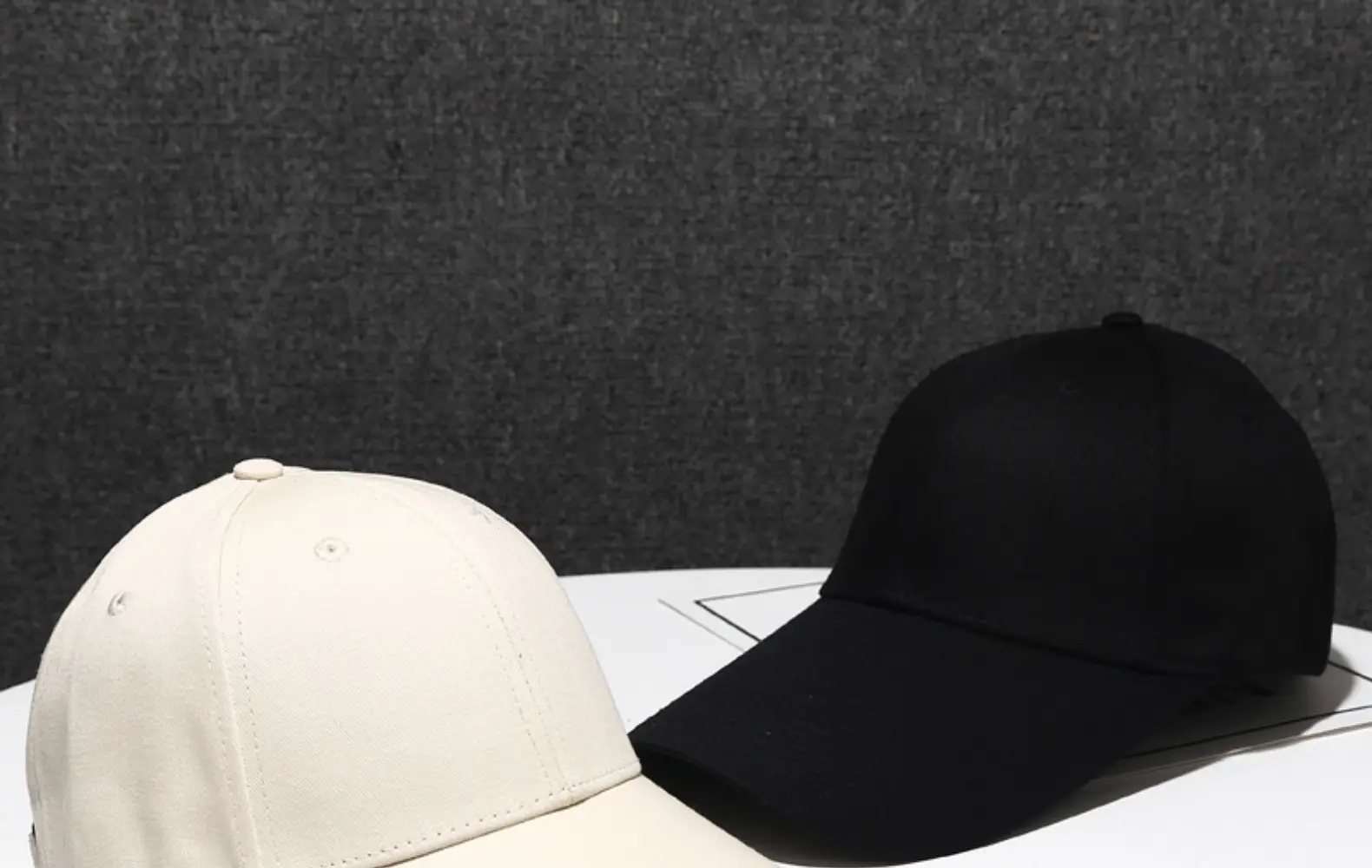 Men's Beige Mesh Back Baseball Cap with Long Brim — feature 18