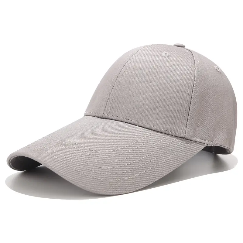 Men's Beige Mesh Back Baseball Cap with Long Brim - Image 4
