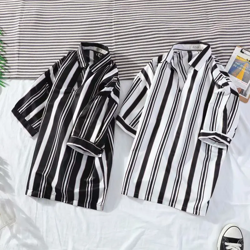 Men's Striped Short Sleeve Ruffian Shirt