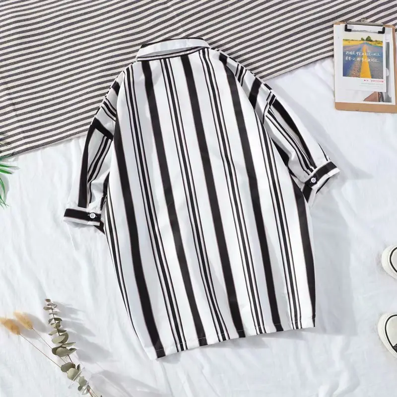Men's Striped Short Sleeve Ruffian Shirt