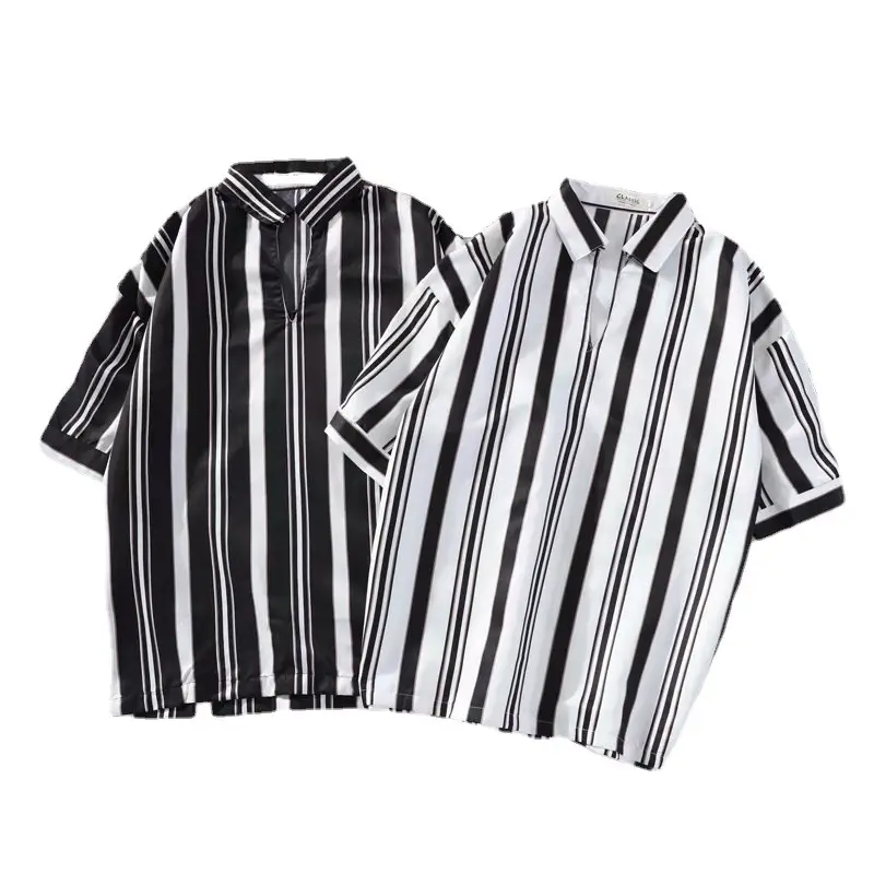 Men's Striped Short Sleeve Ruffian Shirt