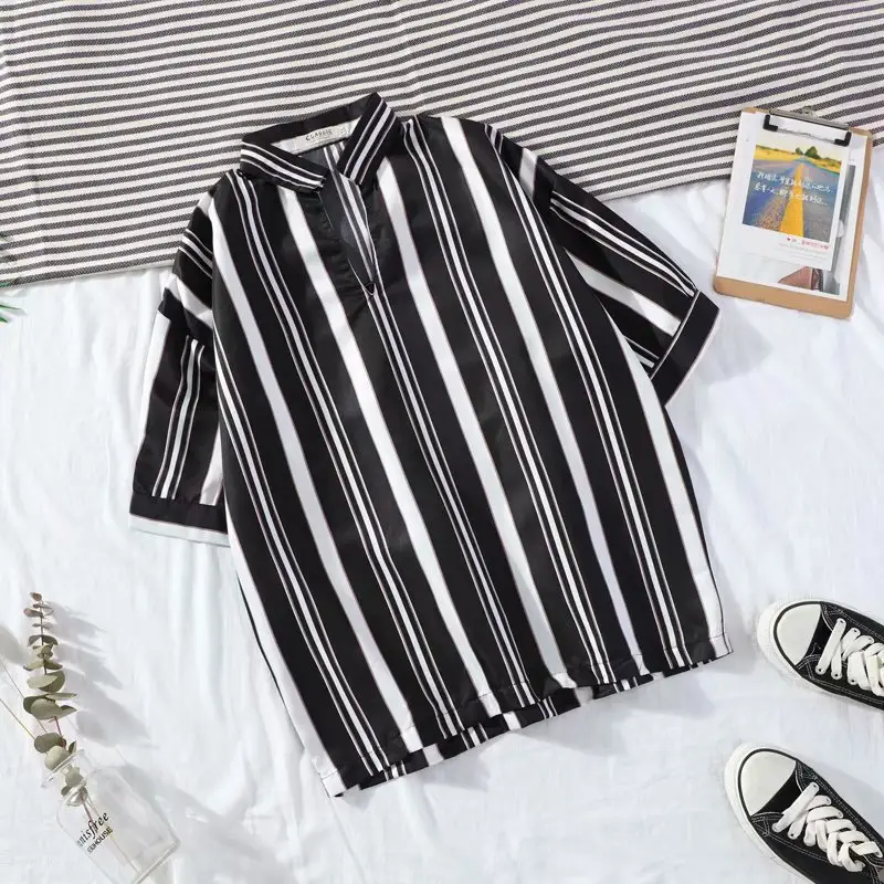 Men's Striped Short Sleeve Ruffian Shirt