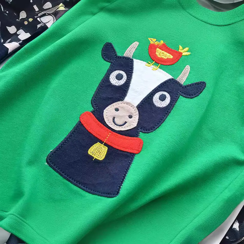 Green Long Sleeve Cotton T-Shirt for Boys Baby - Image 3