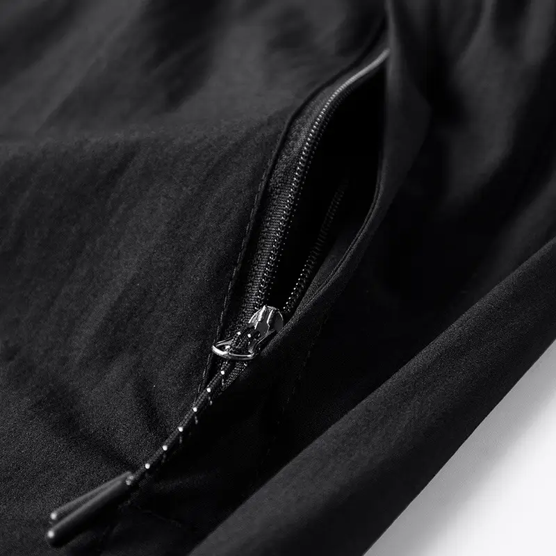 Men's Black Elastic Sports Cropped Shorts - Image 7