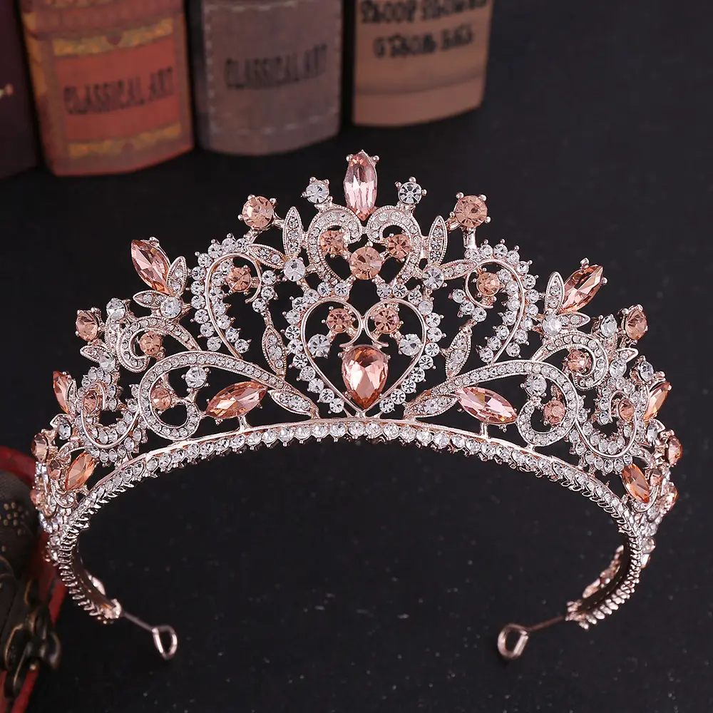 European Baroque Crown Alloy Rhinestone Bridal Headwear
