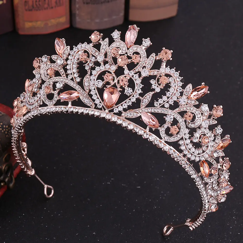 European Baroque Crown Alloy Rhinestone Bridal Headwear