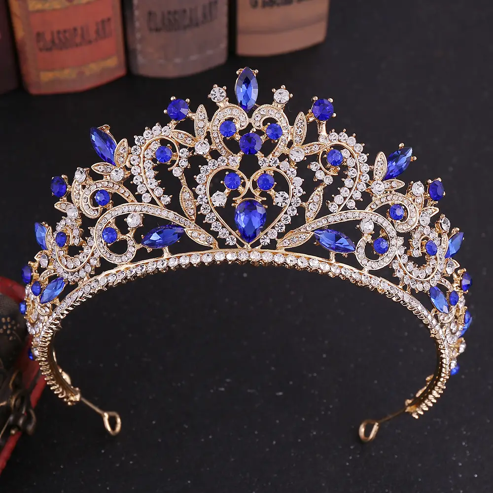 European Baroque Crown Alloy Rhinestone Bridal Headwear