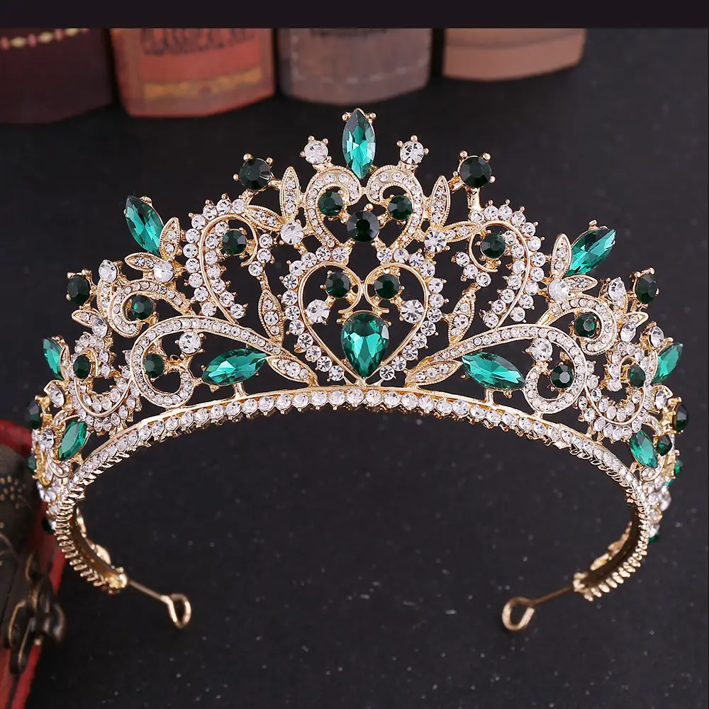 European Baroque Crown Alloy Rhinestone Bridal Headwear