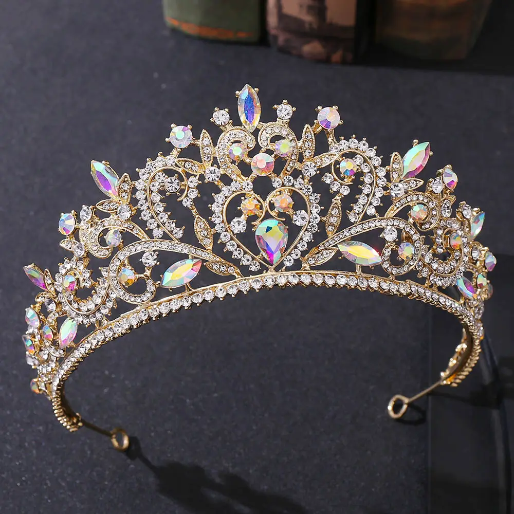 European Baroque Crown Alloy Rhinestone Bridal Headwear