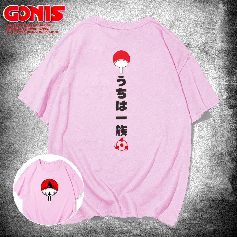 Naruto Uchiha Family Pink T-Shirt for Men Women Summer