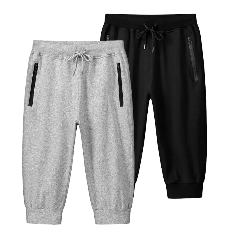 Men's Grey Cotton Knitted Shorts Large - Image 5