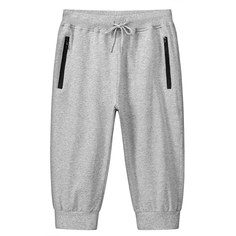 Men's Grey Cotton Knitted Shorts Large - Image 3