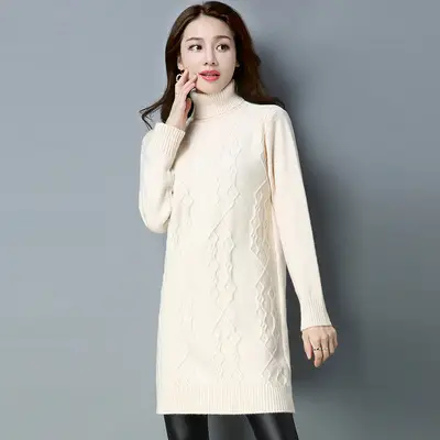 Women's Cream Pullover Winter Sweater Large - Image 5