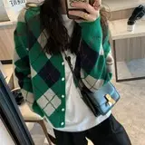 2025 Women's Green Knitted Cardigan Jacket — feature 1