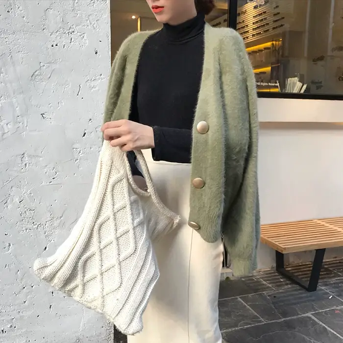 2025 Women's Green Knitted Cardigan Jacket — feature 21