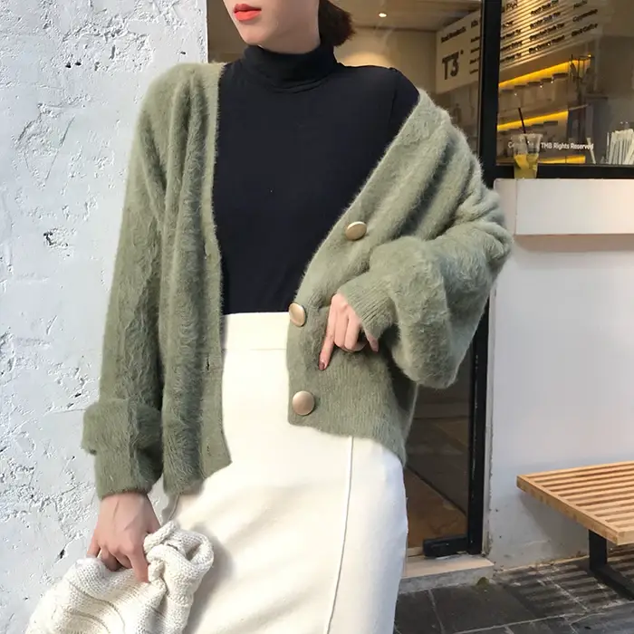 2025 Women's Green Knitted Cardigan Jacket — feature 22