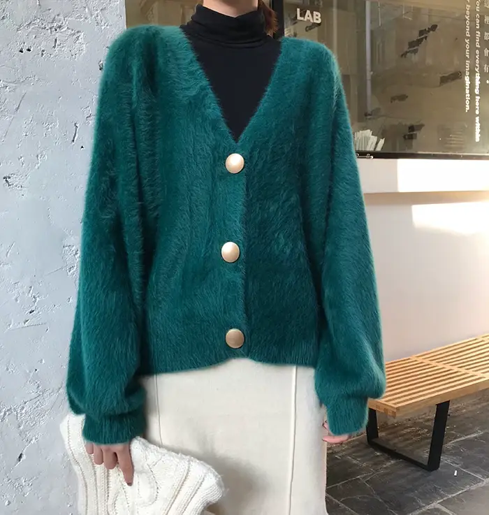2025 Women's Green Knitted Cardigan Jacket — feature 27