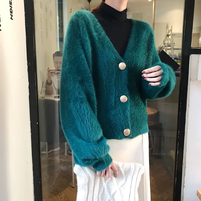 2025 Women's Green Knitted Cardigan Jacket — feature 31