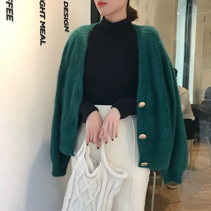 2025 Women's Green Knitted Cardigan Jacket — feature 32