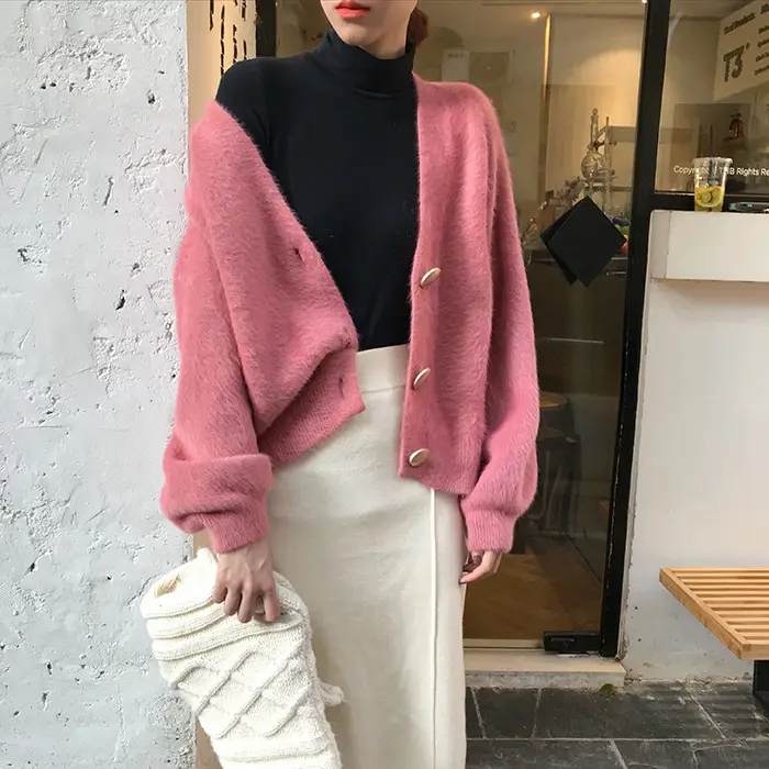 2025 Women's Green Knitted Cardigan Jacket - Image 2