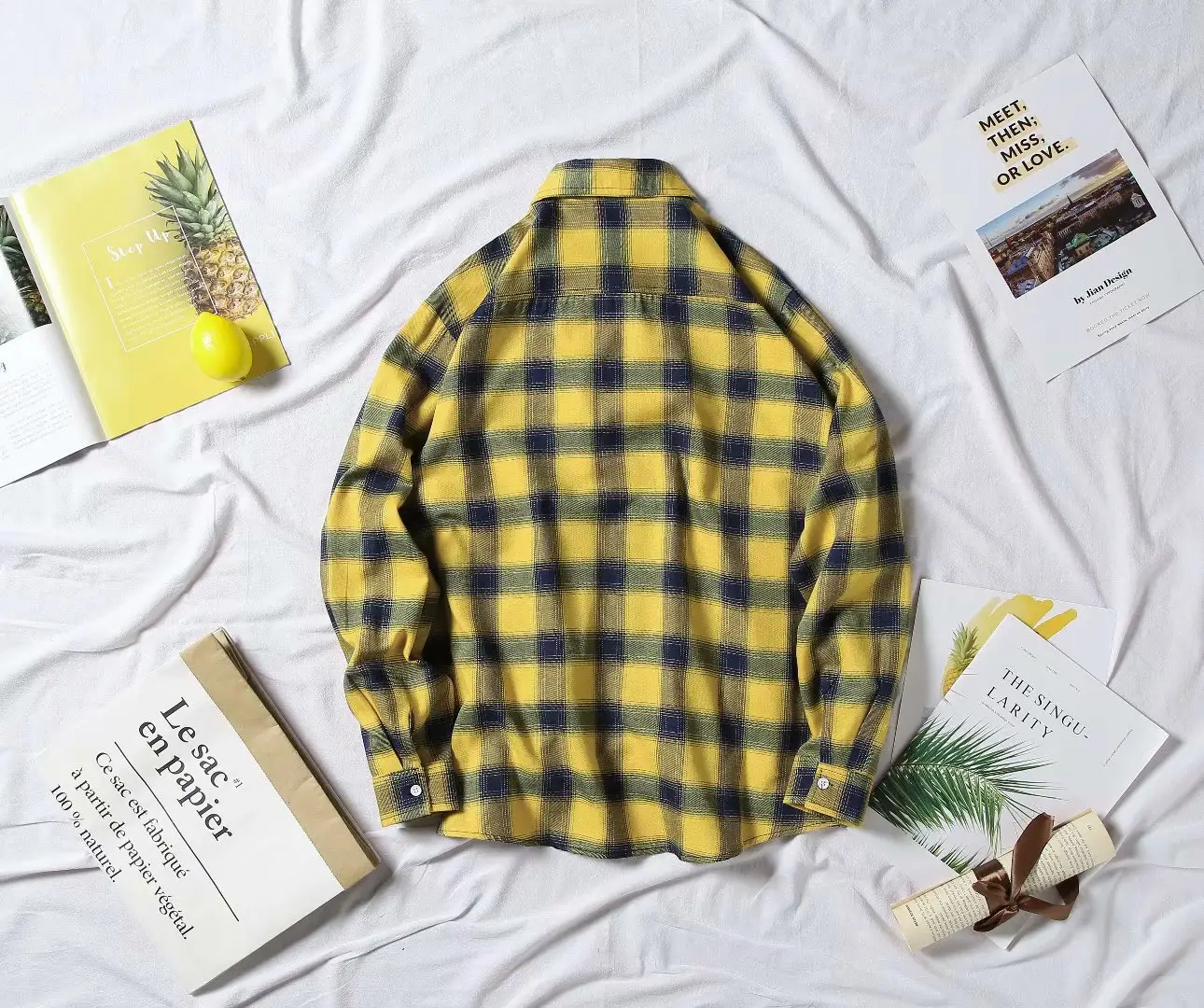 Men's Red Plaid Harajuku Fleece Shirt Winter