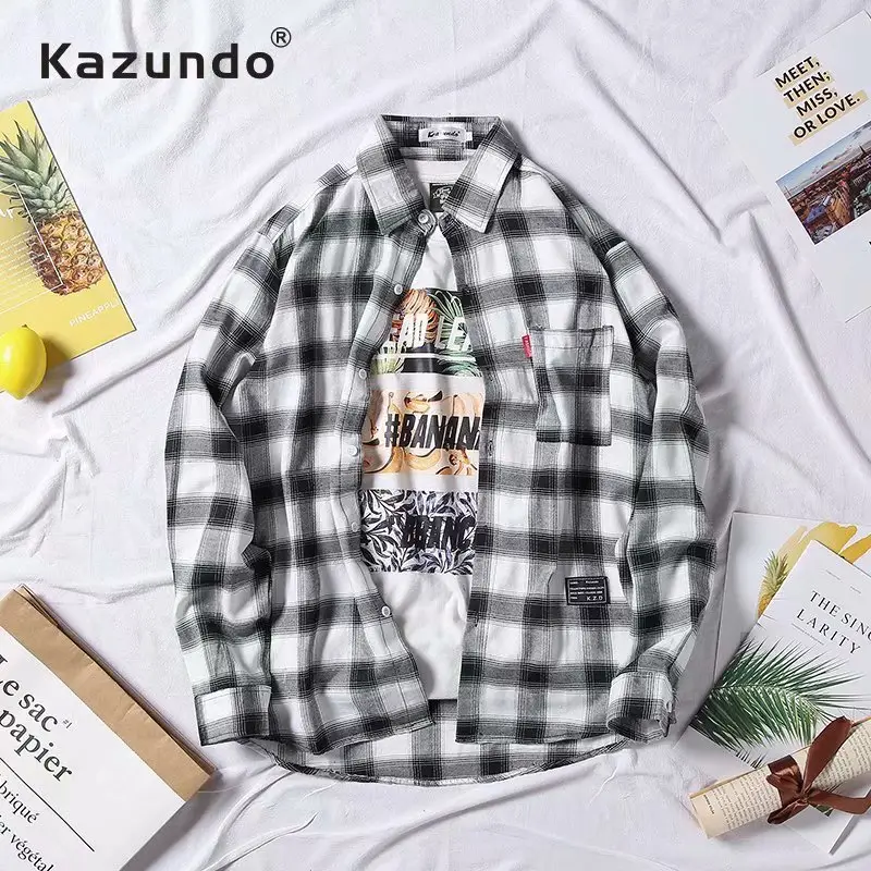Men's Red Plaid Harajuku Fleece Shirt Winter