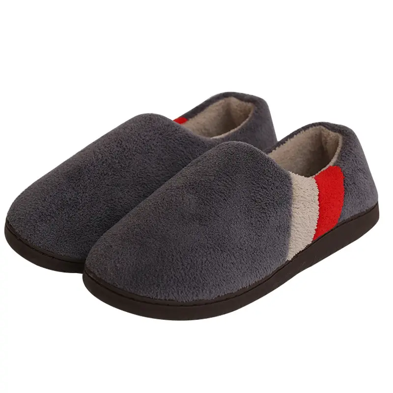 Cotton slippers men's plus size winter heel shoes home household cotton slippers men's warm indoor non-slip home