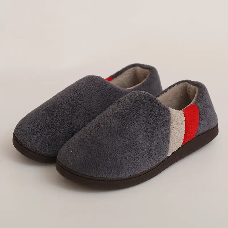 Cotton slippers men's plus size winter heel shoes home household cotton slippers men's warm indoor non-slip home