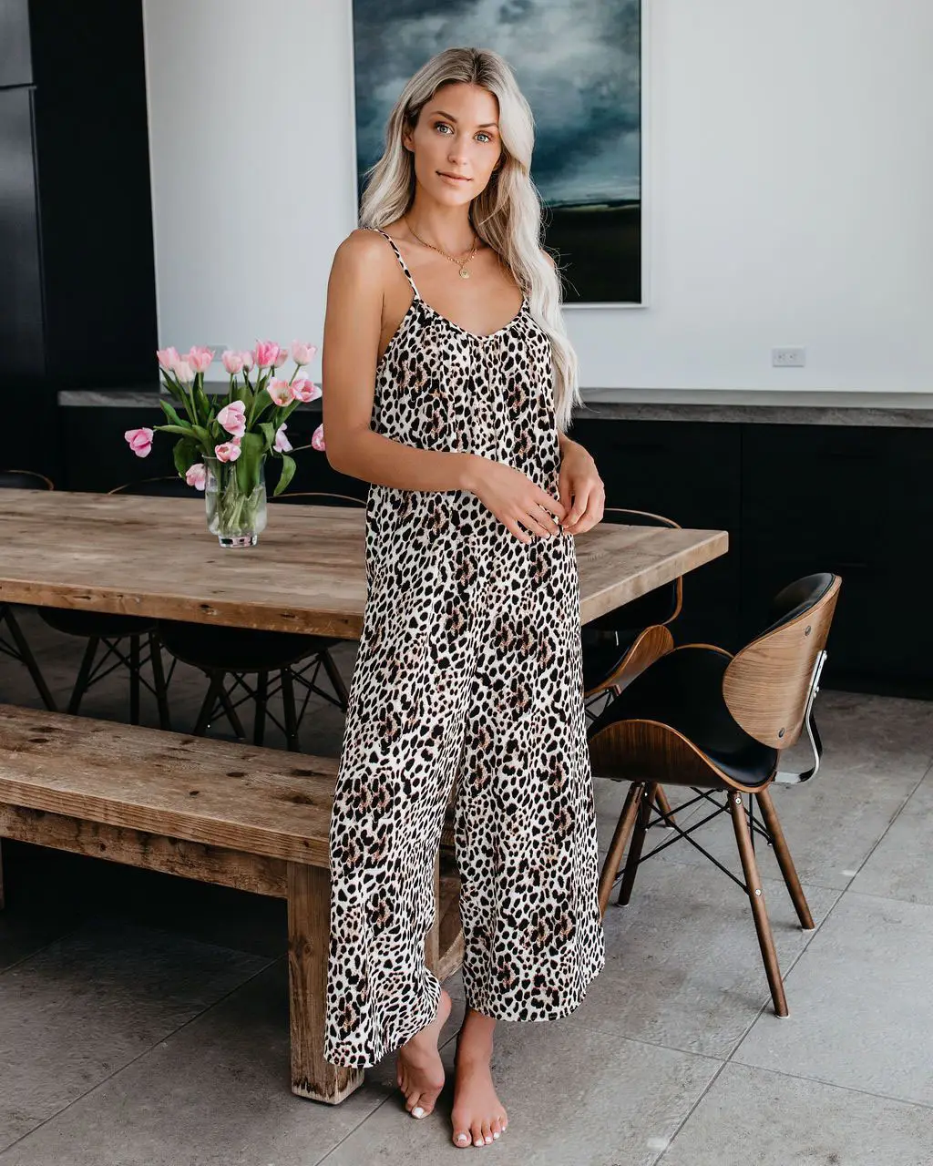 Women's Green Tie-Dye Wide Leg Camisole Jumpsuit - Image 4