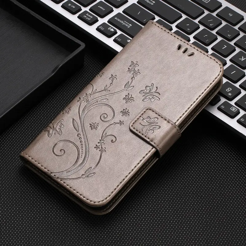 Butterfly Embroidered Leather Phone Case Turquoise Pixel 9 Pro