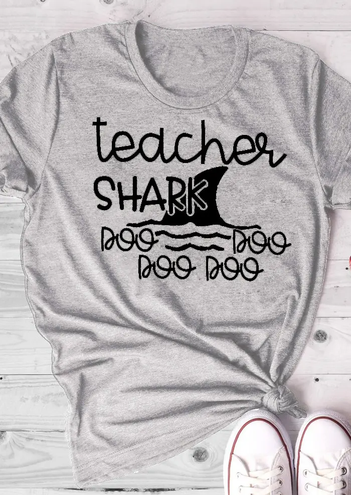 Teacher Shark Doo Doo T-Shirt Grey