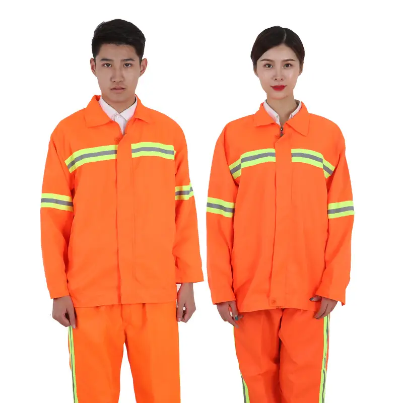 Orange Safety Work Suit Set for Men Women - Image 2