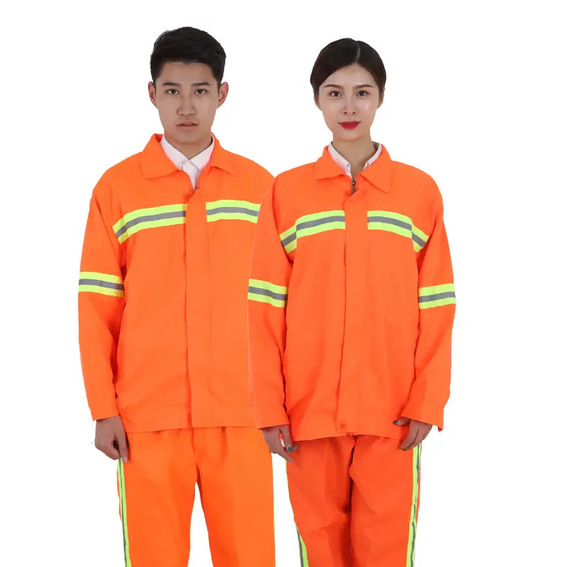 Orange Safety Work Suit Set for Men Women - Image 3