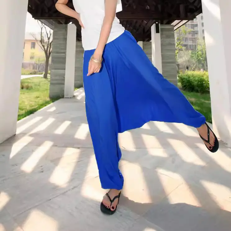 Wide Leg Pant Pant Pants Modal Yoga Pants Blue - Image 5