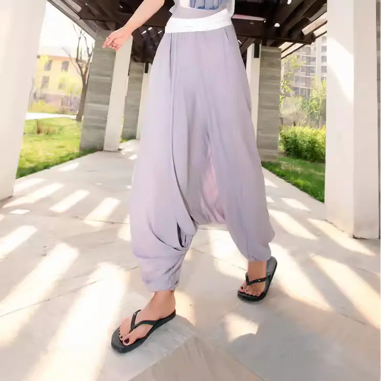 Wide Leg Pant Pant Pants Modal Yoga Pants Blue - Image 7