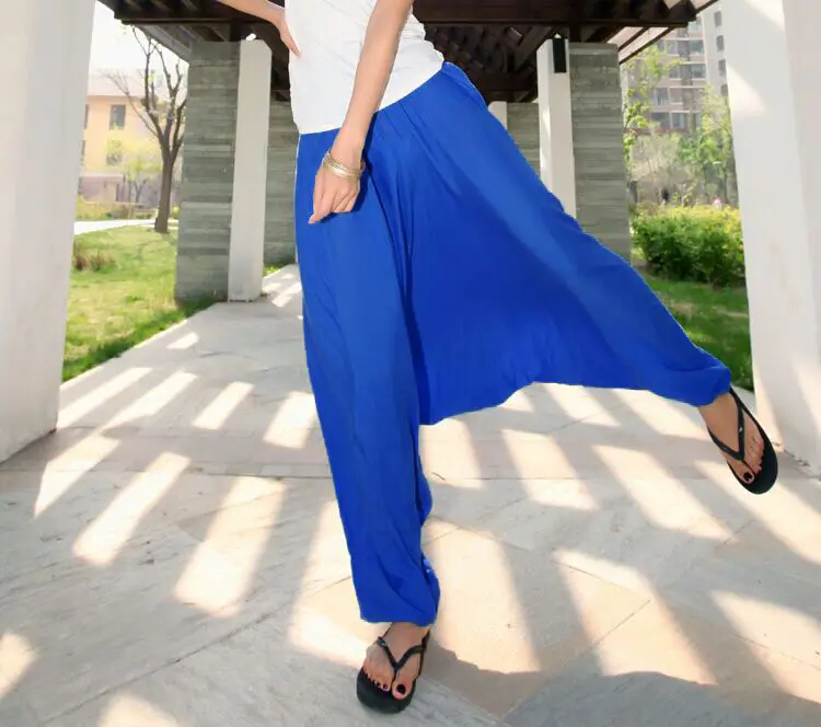 Wide Leg Pant Pant Pants Modal Yoga Pants Blue - Image 2
