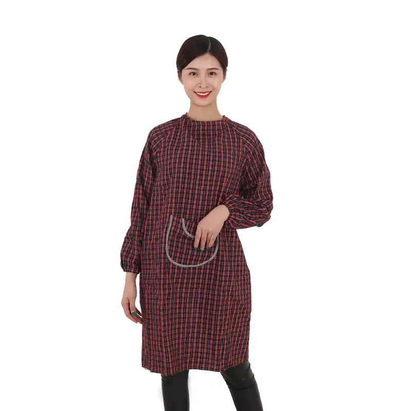 Wholesale Pure Cotton Inverted Dressing Red Checkered - Image 5