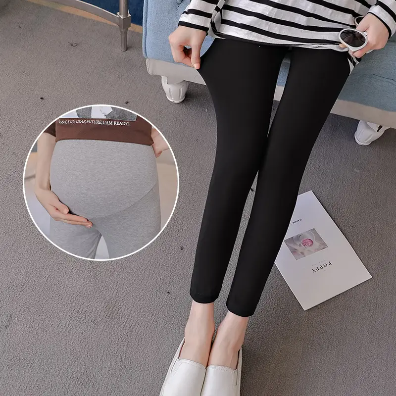 Maternity Slim Fit Leggings Solid Color - Image 6