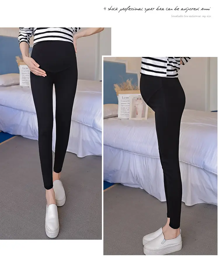Maternity Slim Fit Leggings Solid Color — feature 13