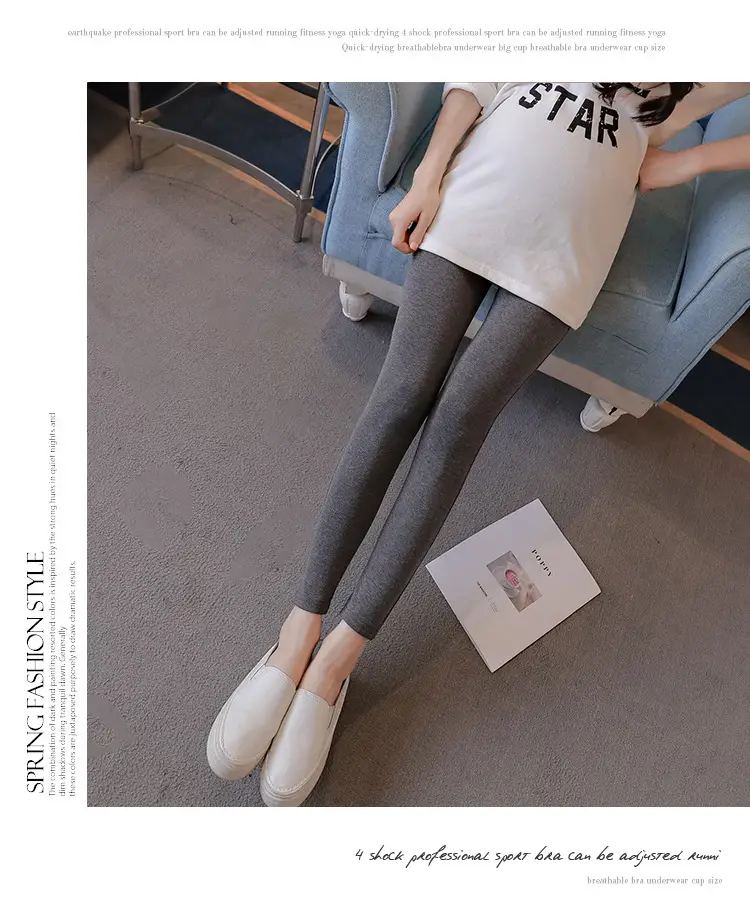 Maternity Slim Fit Leggings Solid Color — feature 24