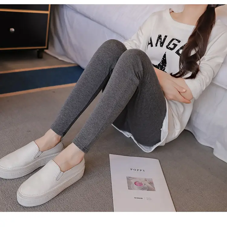 Maternity Slim Fit Leggings Solid Color — feature 28