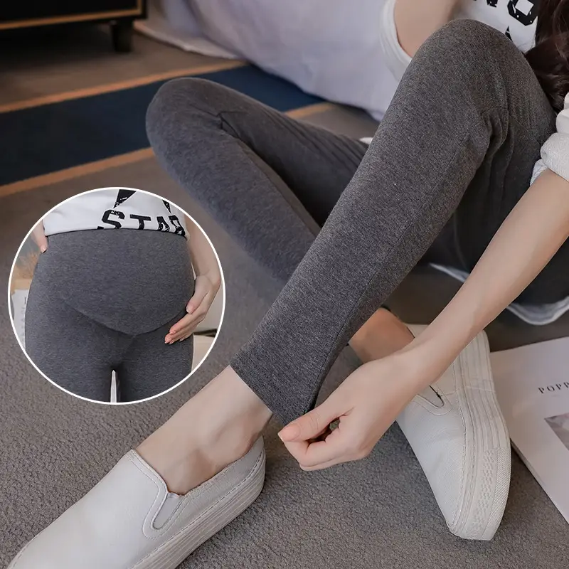 Maternity Slim Fit Leggings Solid Color - Image 2