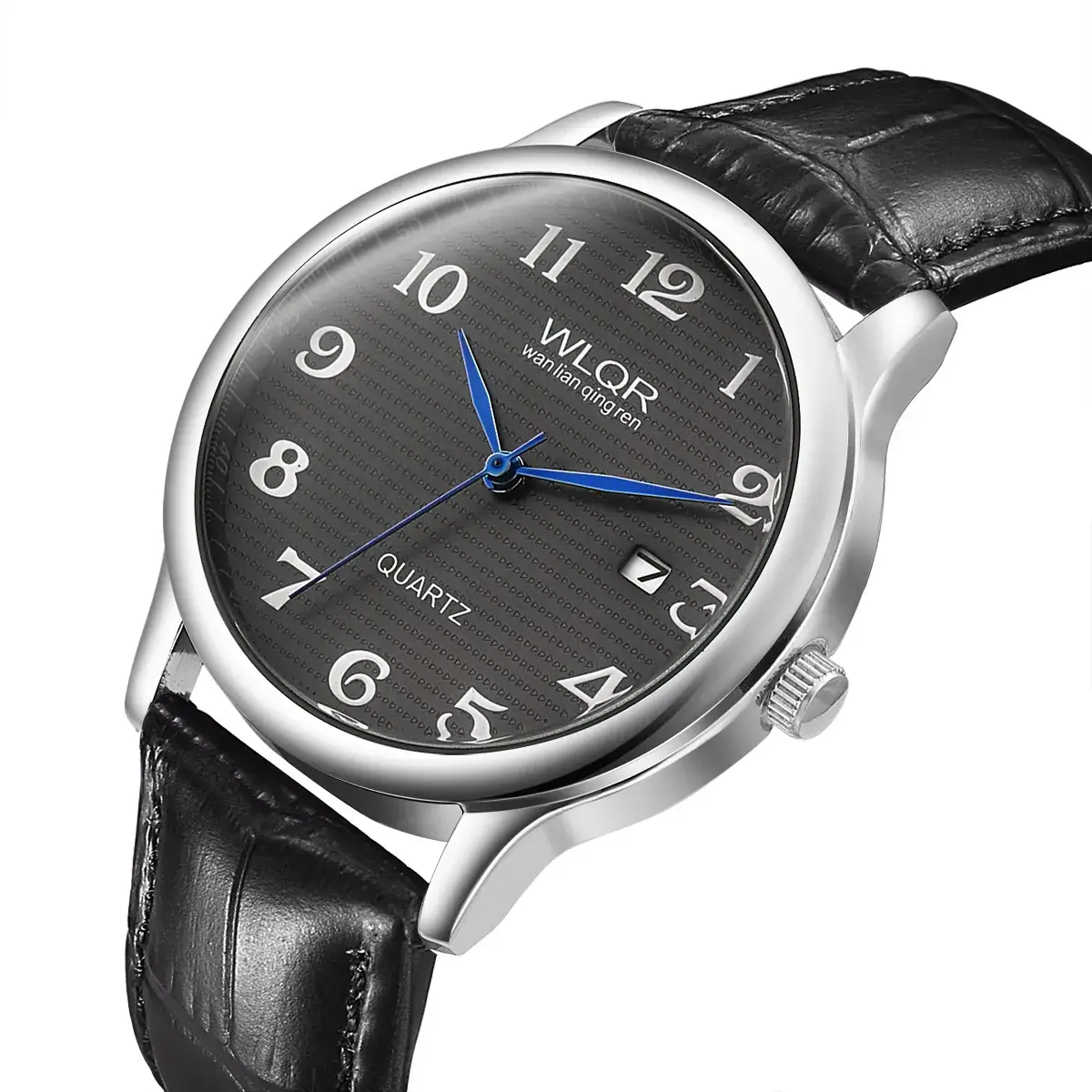 Men's Quartz Watch with Brown Leather Strap - Image 2