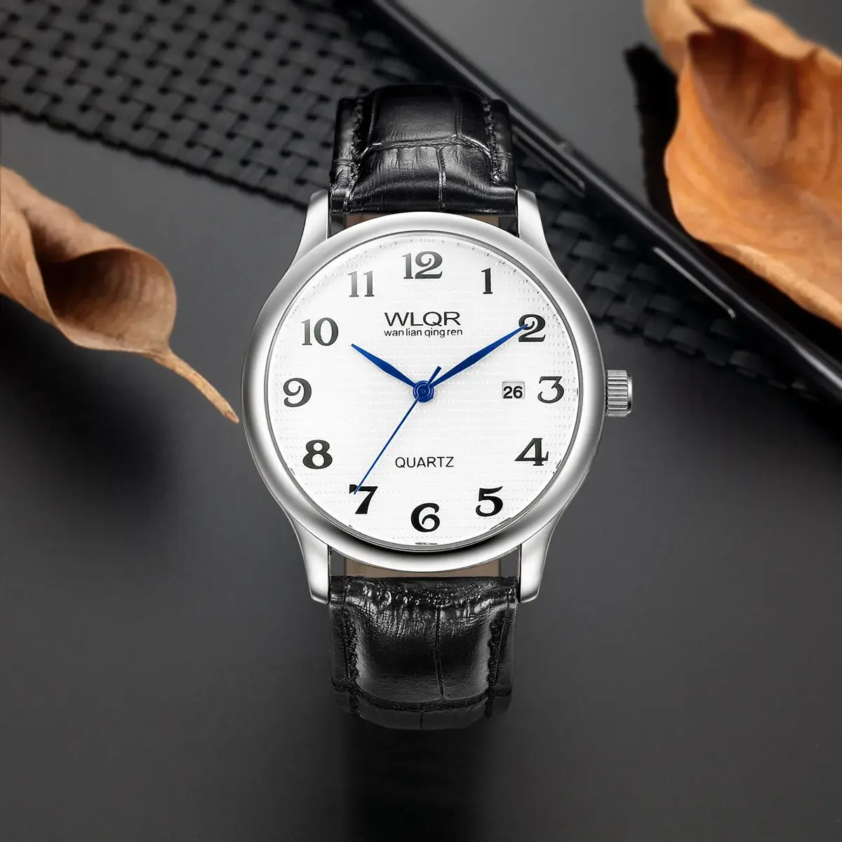 Men's Quartz Watch with Brown Leather Strap - Image 6