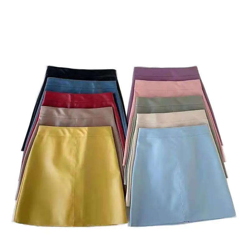 2025 Leather Skirt Women High Waist Fashion Chic