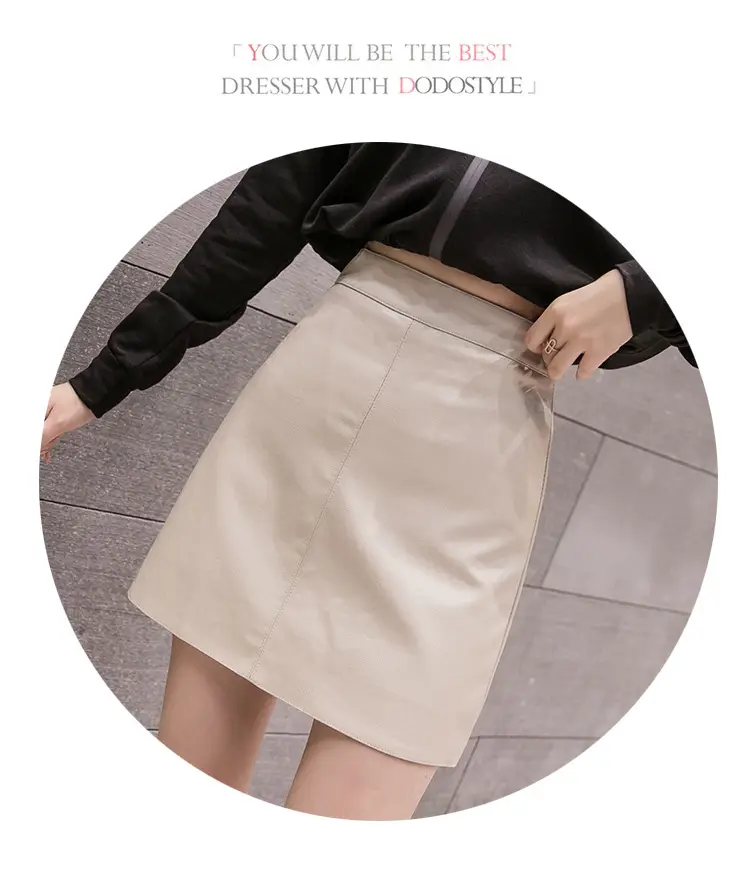 2025 Leather Skirt Women High Waist Fashion Chic — feature 15