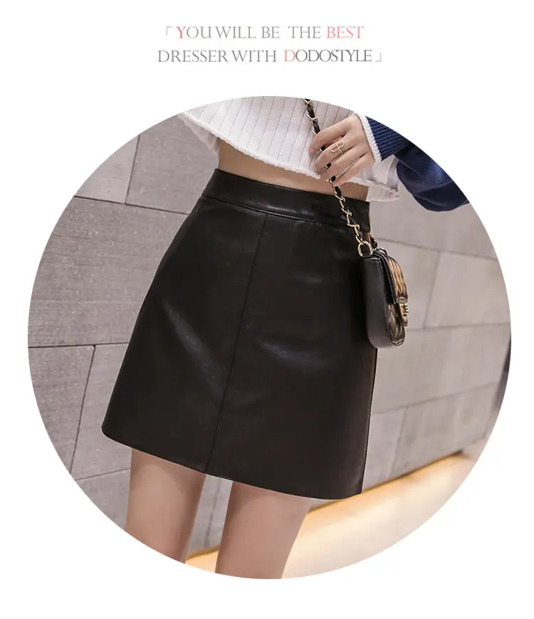 2025 Leather Skirt Women High Waist Fashion Chic — feature 22