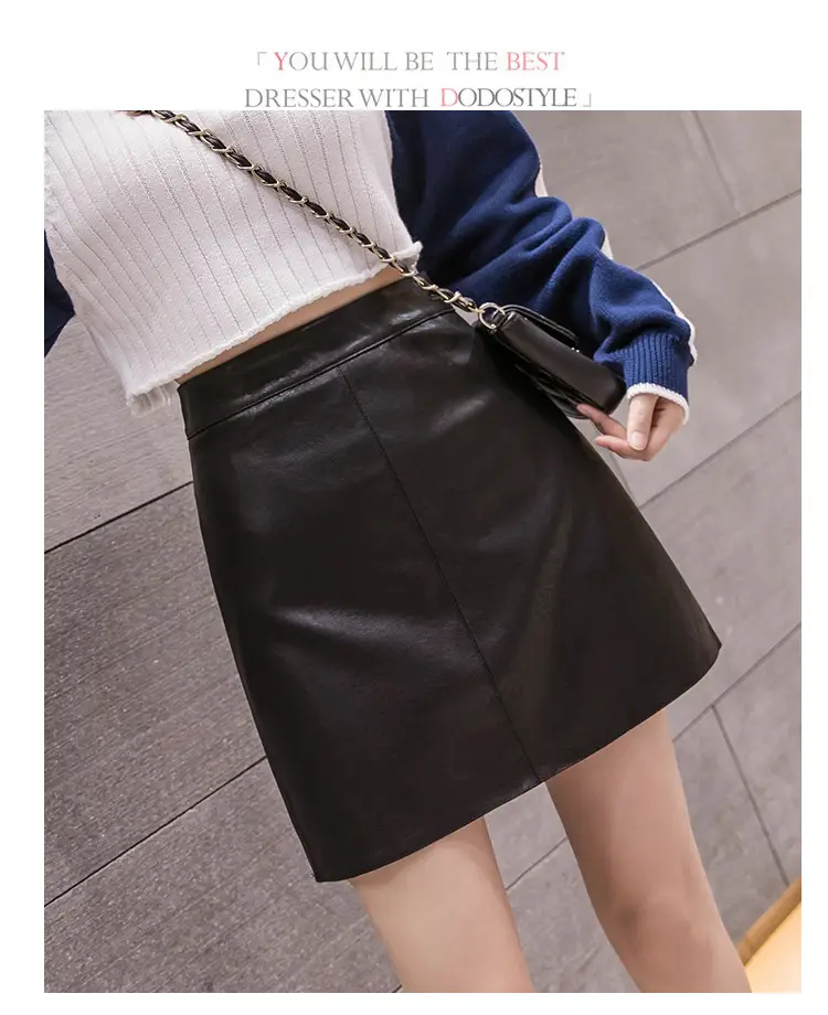 2025 Leather Skirt Women High Waist Fashion Chic — feature 25