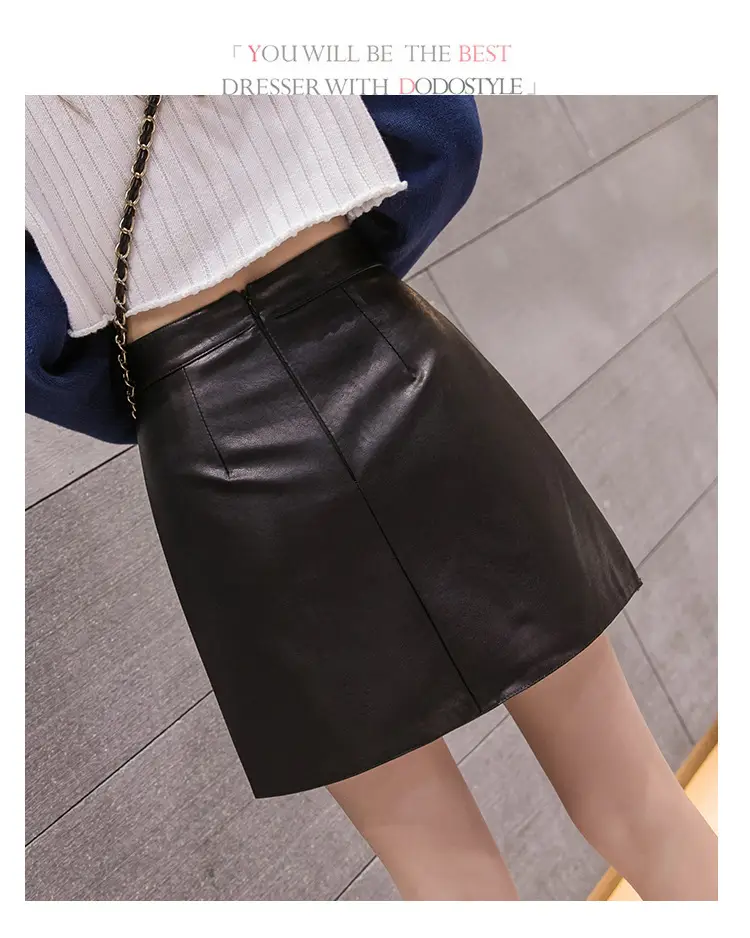 2025 Leather Skirt Women High Waist Fashion Chic — feature 27