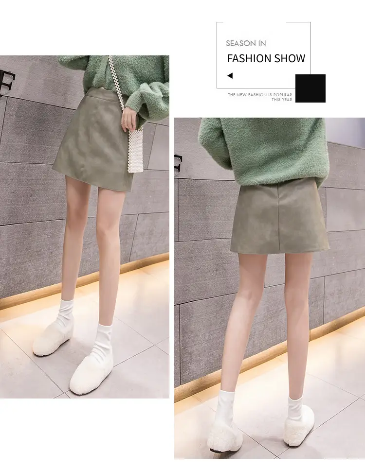 2025 Leather Skirt Women High Waist Fashion Chic — feature 37